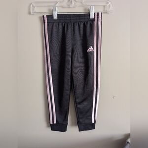 adidas Kids Black and Pink Track Pants